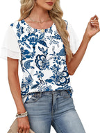Layered Short Sleeve Round Neck T-shirt (20)