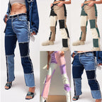 High Elastic Stitching Raw Edge Straight-leg Jeans photo 4