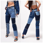 High Elastic Stitching Raw Edge Straight-leg Jeans photo 3