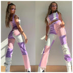 High Elastic Stitching Raw Edge Straight-leg Jeans photo 1