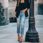 Washed Cropped Straight-leg Jeans variant CJNS100529201AZ|CJNS100529202BY|CJNS100529203CX|CJNS100529204DW|CJNS100529205EV