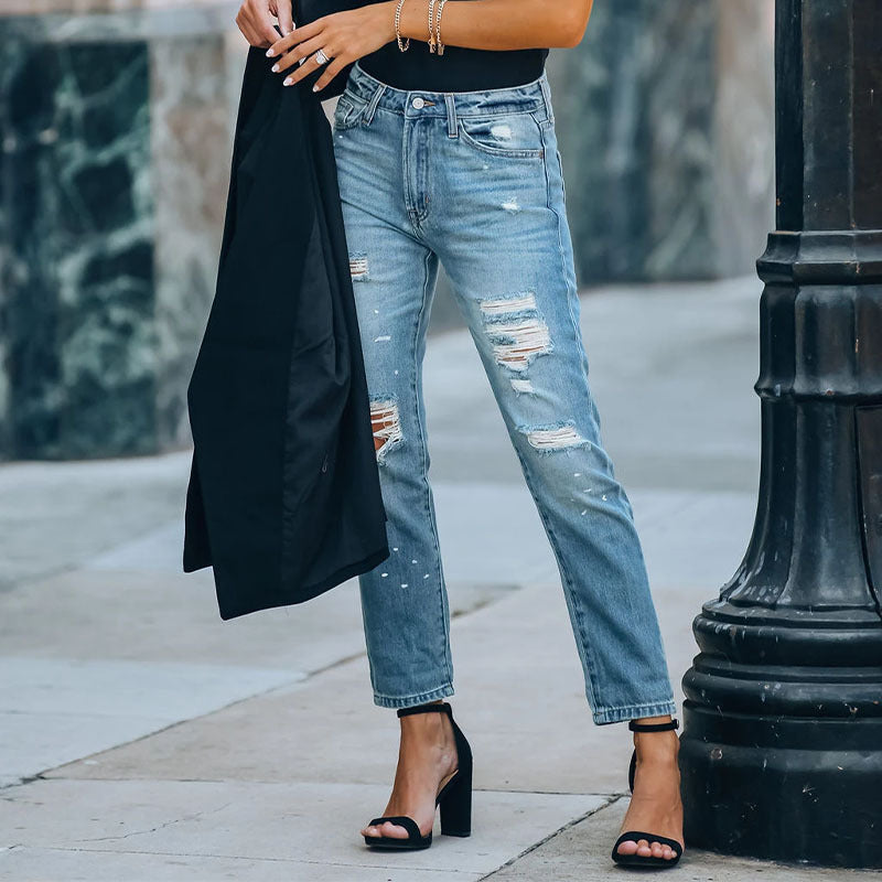 Washed Cropped Straight-leg Jeans photo 3