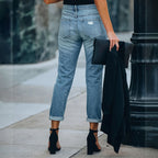 Washed Cropped Straight-leg Jeans photo 1