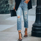 Washed Cropped Straight-leg Jeans photo 4