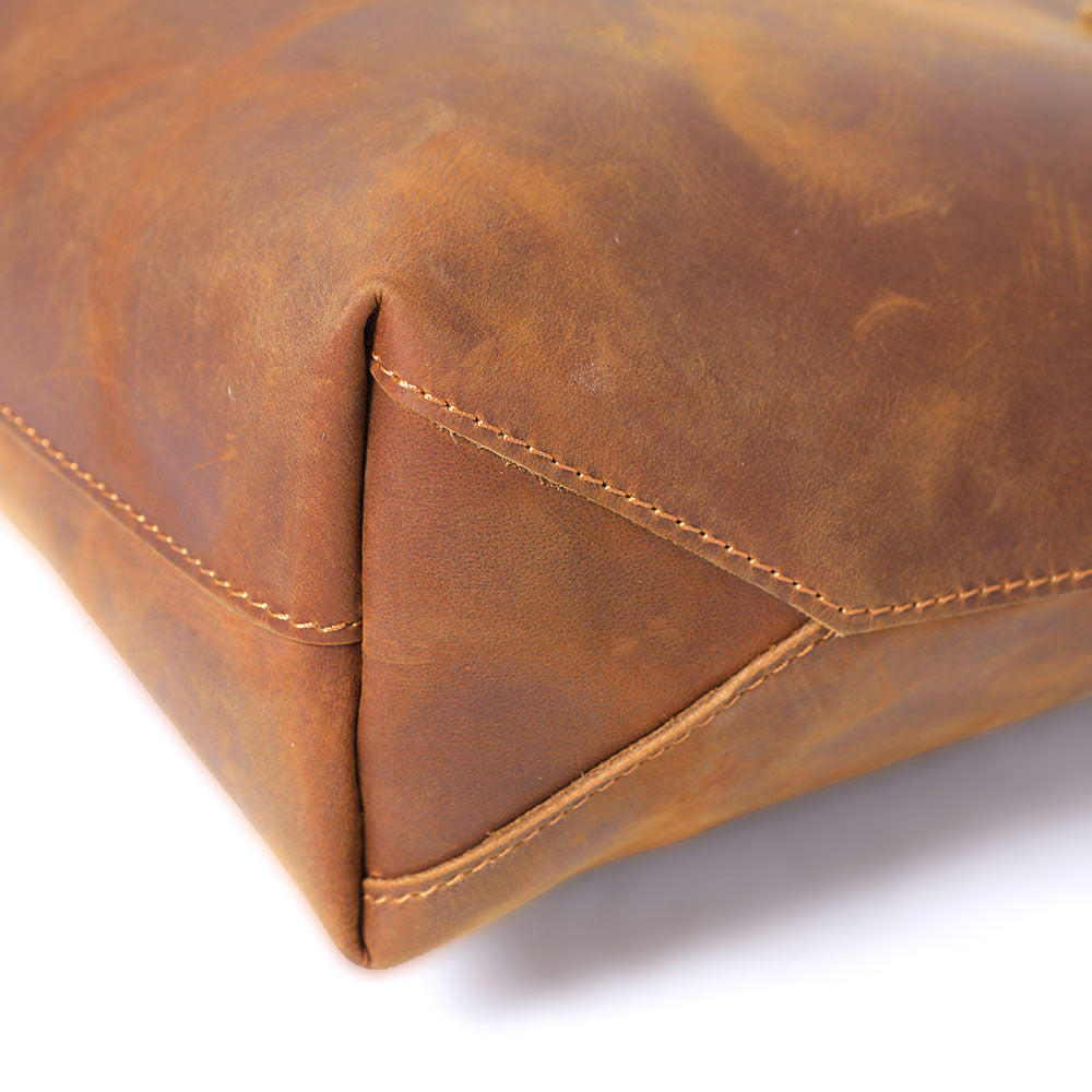 Simple First Layer Cowhide Tote Bag Retro Shoulder photo 1