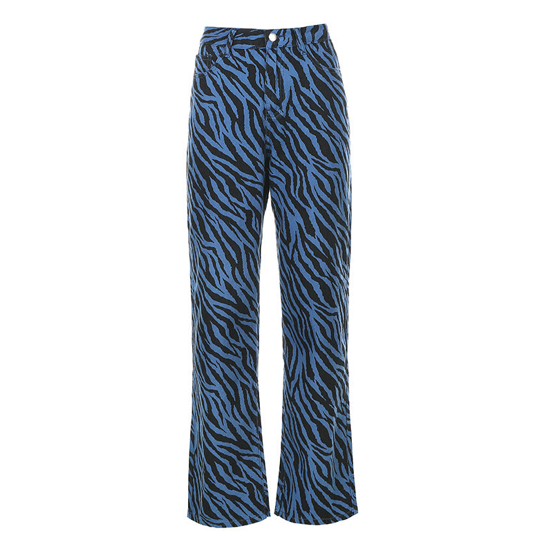Zebra Print High-rise Jeans photo 1