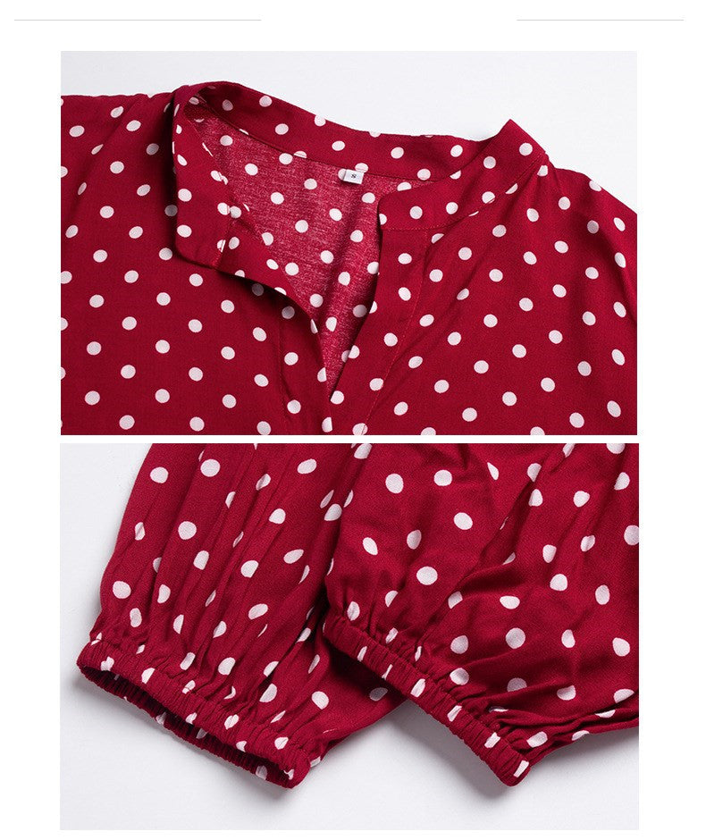 Autumn Long Sleeve Polka Dot Dress photo 2
