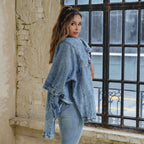 Water Blue Short Loose Casual Denim Jacket photo 2