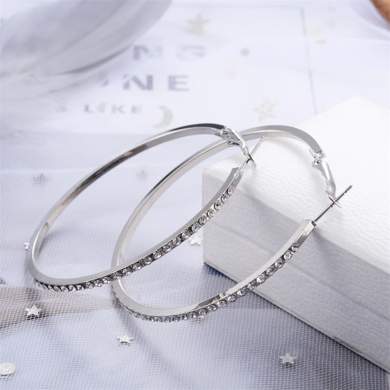 Street Exaggerated Geometric Diamond Earrings photo 2