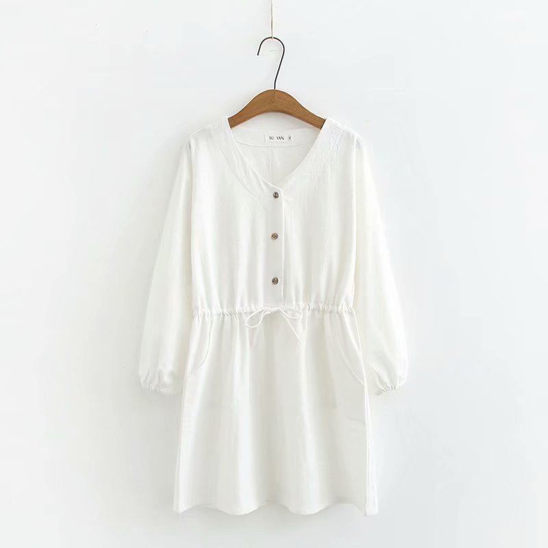 Loose Cotton Linen Dress variant CJLY106224413MN|CJLY106224414NM|CJLY106224415OL|CJLY106224416PK