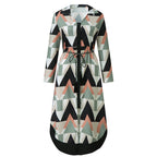 Long Sleeve V-neck Printed Dress photo 2