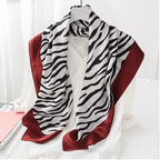 Zebra Print Silk Square Scarf Mulberry Crepe Satin variant CJWJ108300601AZ