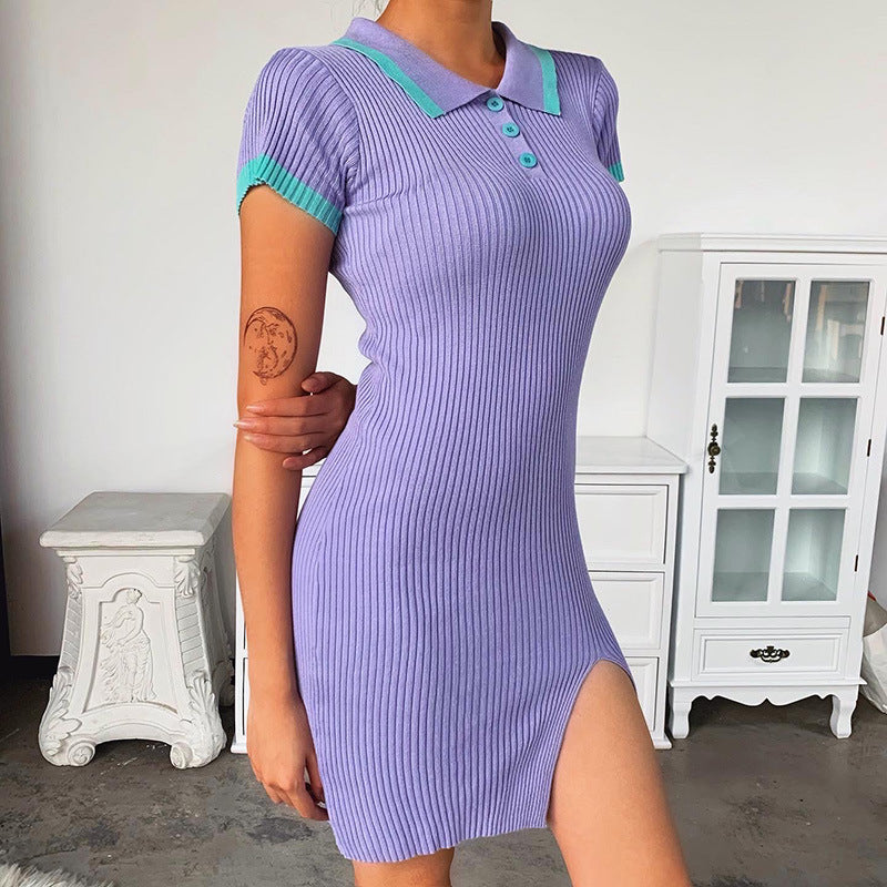 Ribbed Mini Dress Collar photo 2