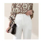 White Wide Leg Pants High Waist Korean Loose Straight Leg photo 2