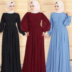 High-density Double Chiffon Simple Elegant Muslim Dress photo 2