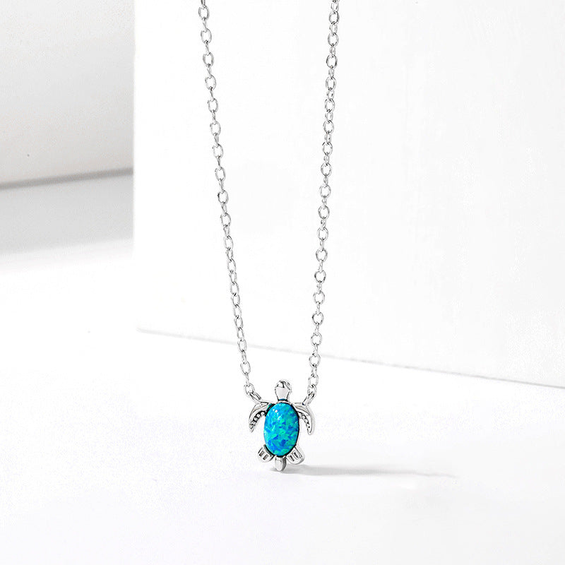 S925 Sterling Silver Ins Necklace Turtle Opel Jewelry Choker photo 1