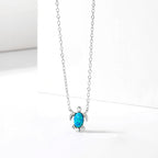 S925 Sterling Silver Ins Necklace Turtle Opel Jewelry Choker photo 1