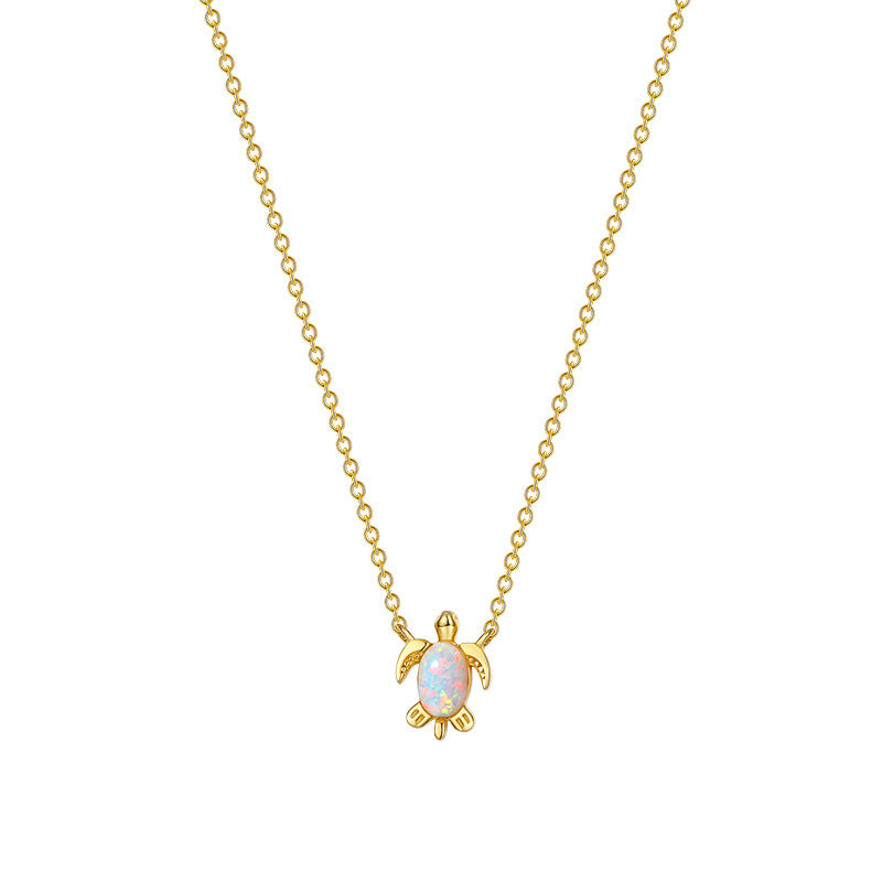 S925 Sterling Silver Ins Necklace Turtle Opel Jewelry Choker variant CJLX109096202BY