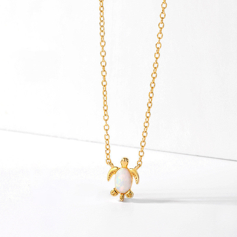 S925 Sterling Silver Ins Necklace Turtle Opel Jewelry Choker photo 4