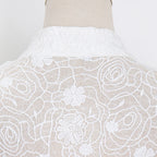 Stand Collar Lantern Sleeve Lace Perspective Short Dress photo 7