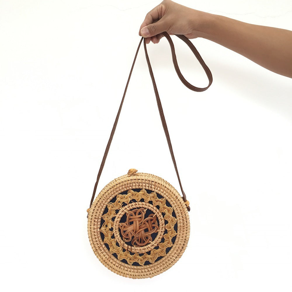 Popular Rattan Bag Round Beach Shoulder Straw photo 2