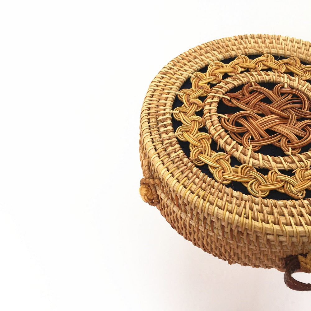 Popular Rattan Bag Round Beach Shoulder Straw photo 1