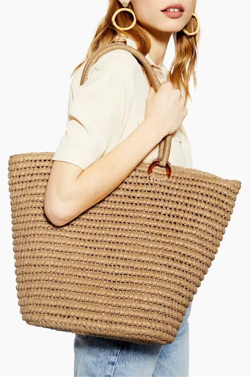 Simple One-shoulder Portable Beach Bag Knitting photo 4