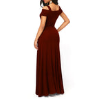 Solid Color V-neck Strapless Split Slim Fit Party Dress photo 2