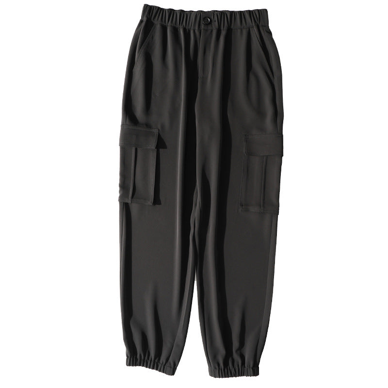 Cargo Pants Elastic High Waist Cropped Trousers Casual variant CJYD110503101AZ|CJYD110503102BY|CJYD110503103CX|CJYD110503104DW|CJYD110503105EV