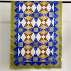 Retro Geometric Pattern Silk Satin Scarf variant CJWJ110566201AZ