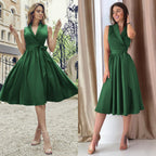 Dies Midi Dress Casual Sleeveless Belt photo 5