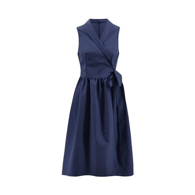 Dies Midi Dress Casual Sleeveless Belt photo 2