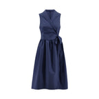 Dies Midi Dress Casual Sleeveless Belt photo 2
