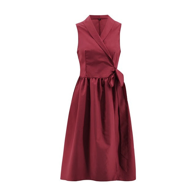 Dies Midi Dress Casual Sleeveless Belt photo 4