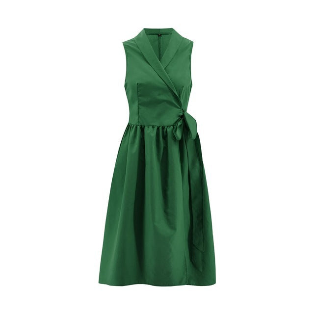 Dies Midi Dress Casual Sleeveless Belt variant CJLY110634506FU|CJLY110634507GT|CJLY110634508HS|CJLY110634509IR|CJLY110634510JQ