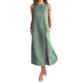 Casual Striped Sleeveless Maxi Dress variant CJNSSYLY04876-Green-S|CJNSSYLY04876-Green-4XL|CJNSSYLY04876-Green-5XL|CJNSSYLY04876-Green-L|CJNSSYLY04876-Green-3XL|CJNSSYLY04876-Green-XXL|CJNSSYLY04876-Green-XL|CJNSSYLY04876-Green-M