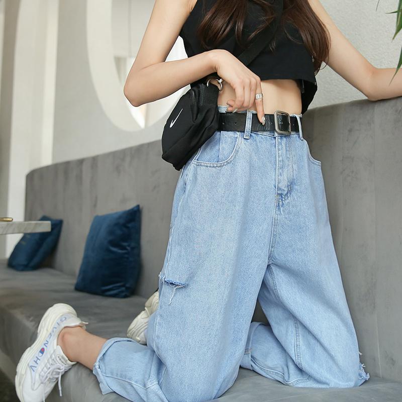 Ninth Pants Ripped High Waist Jeans variant CJNZ111064101AZ|CJNZ111064102BY|CJNZ111064103CX|CJNZ111064104DW|CJNZ111064105EV