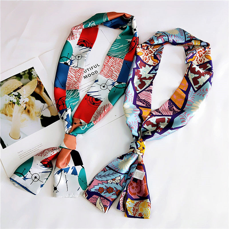 Silk Scarf Long Spring Autumn Double-sided Dual-use photo 2