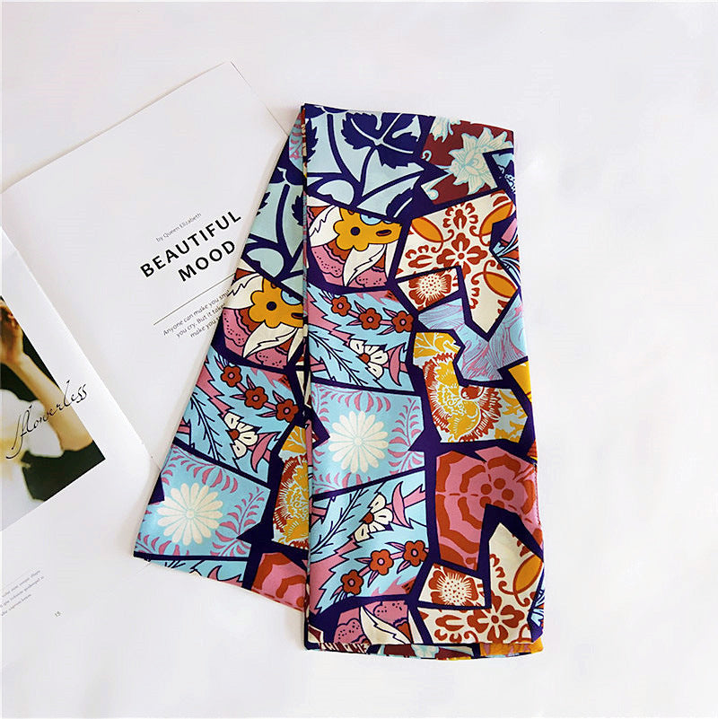 Silk Scarf Long Spring Autumn Double-sided Dual-use photo 1