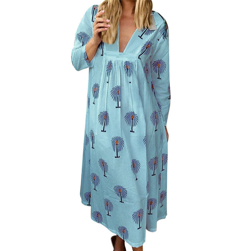 Maternity Dress V-neck Printed Maxi variant CJLY111371219SH|CJLY111371220TG|CJLY111371221UF|CJLY111371222VE|CJLY111371223WD|CJLY111371224XC