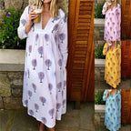 Maternity Dress V-neck Printed Maxi photo 1