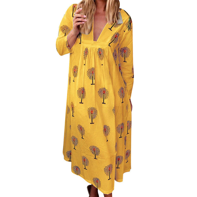Maternity Dress V-neck Printed Maxi variant CJLY111371213MN|CJLY111371214NM|CJLY111371215OL|CJLY111371216PK|CJLY111371217QJ|CJLY111371218RI