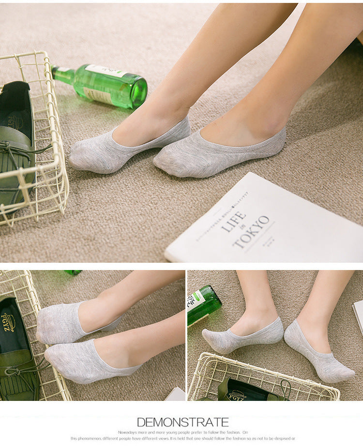 Solid Color Socks Low Cut Shallow Mouth Leisure Boat photo 4