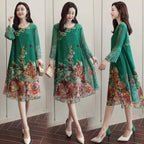 Mom's Loose Thin Floral Chiffon Skirt photo 2