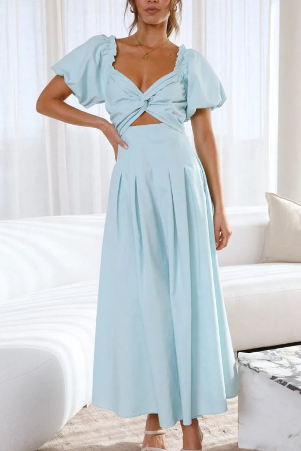 Sweetheart Neck Puff Sleeve Dress (27)