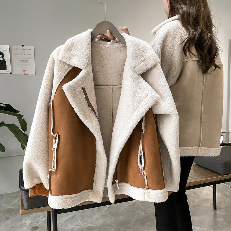 Suede Jacket Short Lamb Velvet Motorcycle variant CJJK113973001AZ|CJJK113973002BY|CJJK113973003CX|CJJK113973004DW|CJJK113973012LO|CJJK113973013MN|CJJK113973014NM
