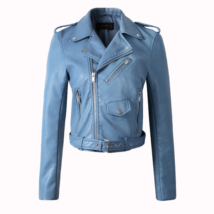 Leather Jacket Korean Slim Motorcycle variant CJJK114476801AZ|CJJK114476802BY|CJJK114476803CX|CJJK114476804DW|CJJK114476805EV|CJJK114476806FU