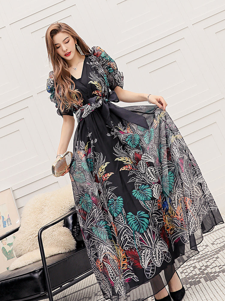 V-neck Floral Swing Dress photo 5