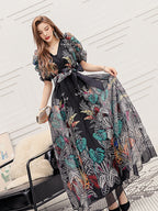 V-neck Floral Swing Dress photo 2