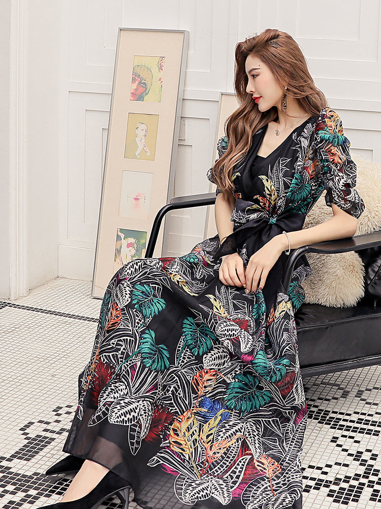 V-neck Floral Swing Dress photo 6